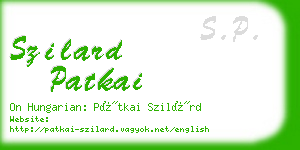 szilard patkai business card